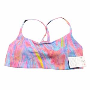 NWT Lululemon Wunder Train Strappy Racer Bra *A/B Cup (Prism Marble Multi)Size 8